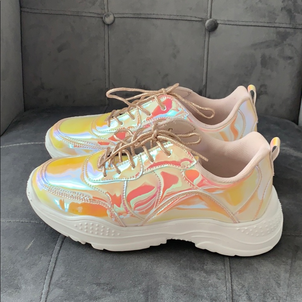 Iridescent dad shoes
